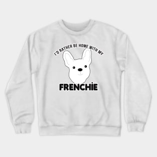 FRENCHIE French Bulldog Pattern in Blue Fun Frenchies Paw Prints and Bone Print Crewneck Sweatshirt
